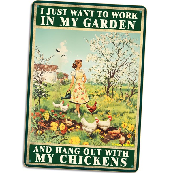 Funny Chicken Sign Chicken Coop Yard Sign Wall Decor, Oil