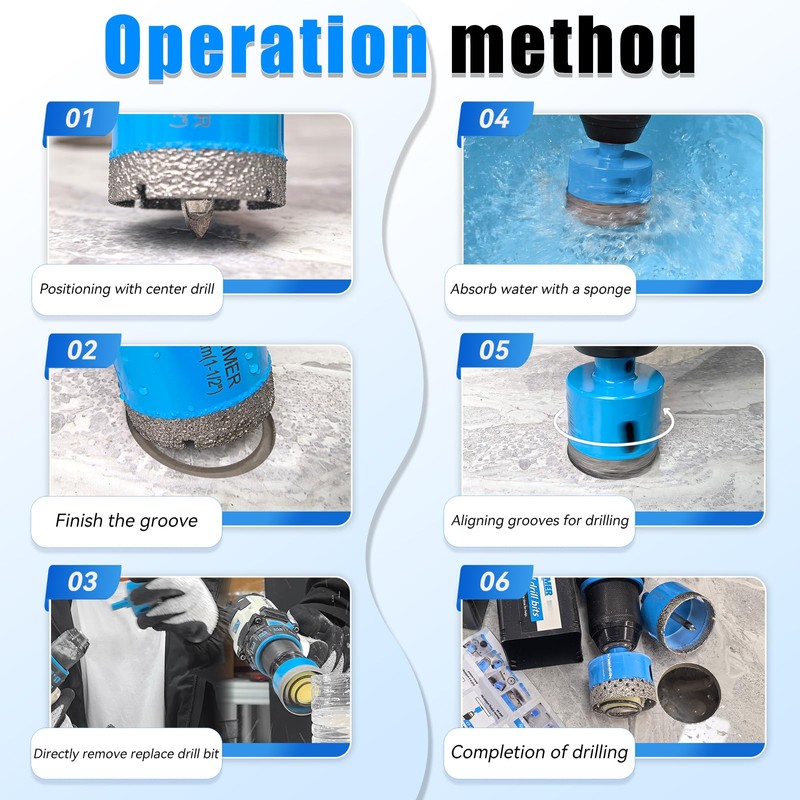 ZNXIMER Diamond Hole Saw Drill Bits - 2pcs 1-3/8" Diamond