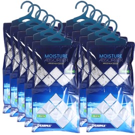 ZARPAX Hanging Moisture Absorber Activated Charcoal 10.6 oz/300g | Moisture Absorbing Bags for Bathroom, Closet & Kitchen | Removes Moisture, Humidity & Odors | Portable Dehumidifier | Set Of 10