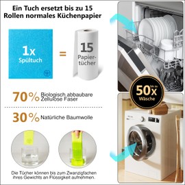 DANIHOME® Sponge Cloths in Purple (Set of 5) - Highly Absorbent & Washable - Sustainable Cleaning Cloths for Kitchen, Household & Car - Biodegradable All Purpose Cloths - Stylish Elegance in Any Home