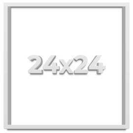 Poster Palooza 24x24 White Shadow Box 1.5 Inches Deep Solid Wood Display Frame | Includes Shatter Resistant Acrylic Plexiglass, Backing and Hanging Hardware