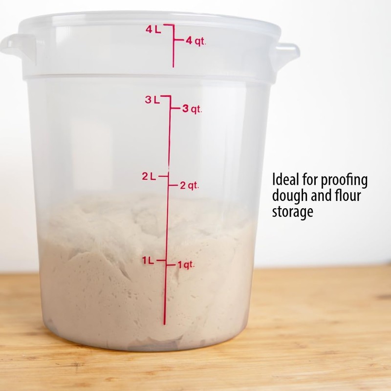 Lumintrail Cambro 4 Quart Round Food Storage Container, Translucent, with