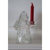 Christmas 24% Lead Crystal Santa Clause Taper Candle Holder