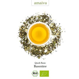 "Quick Basic" 90g Basentee, ayurvedischer Basen-Tee/basischer Kräutertee (mit Mate, Grüntee, Pai Mu Tan, Oolong, Rooibos, Brennessel, Löwenzahn, uvm. - aus kontrolliert biologischem Anbau