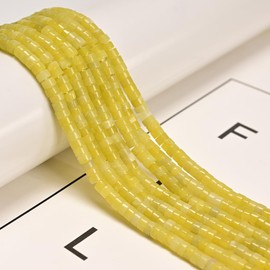 177 Pcs 2x4mm Natural Lemon Jade Stone Bead Heishi Disc DIY Beads for Bracelets Jewelry Making Crafts