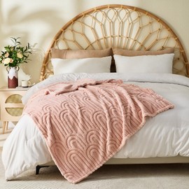 Lotus Karen Pink Throw Blanket for Couch - Fleece Fuzzy Blanket Throw Blankets for Women Cute Cozy Blanket Super Soft 50x70 Inches