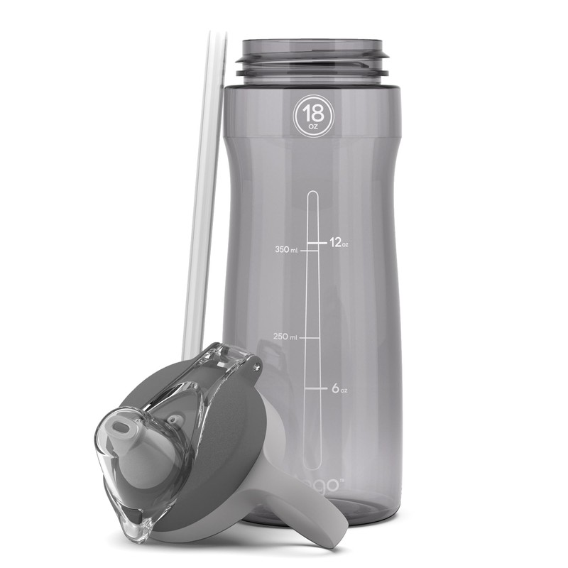 Pogo BPA-Free Tritan Plastic Water Bottle with Soft Straw Lid,