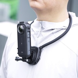 MAXCAM Neck Bracket is Insta360 X4 Compatible with Solid Aluminum Ring Ride-Fishing First Person Perspective Video Log