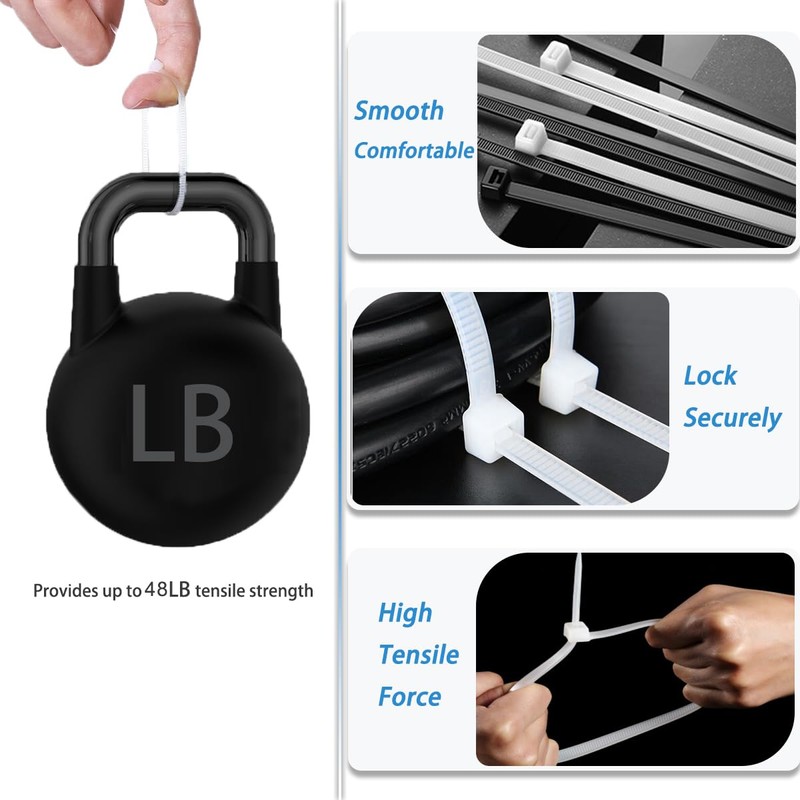 Aroono Cable Zip Ties, 25 Pack White 0.22 x 6