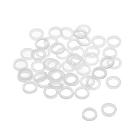 sourcing map Nylon Flat Washers M8 11mm OD 8mm ID 2mm Thickness Sealing Gasket for Faucet Pipe Water Hose, Clear, Pack of 50