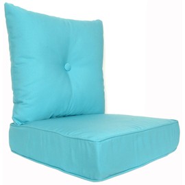 RULU 02188 Patio Cushion Outdoor/Indoor Sunbrella, Seat 22x22x6 inch + Back 23x23x7 inch, 2 Piece Assortment, Canvas Aruba