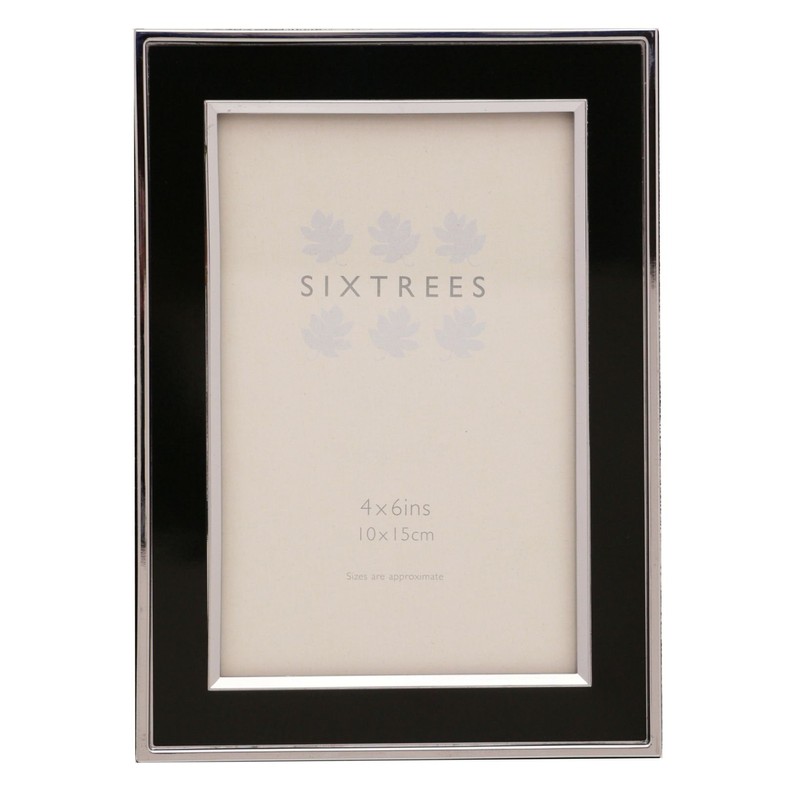 Sixtrees Abbey Black 2-101-46 Polished Silver photo frame with lacquered