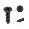 uxcell M3.5 x 12mm Wood Screws Phillips Flat Head Carbon