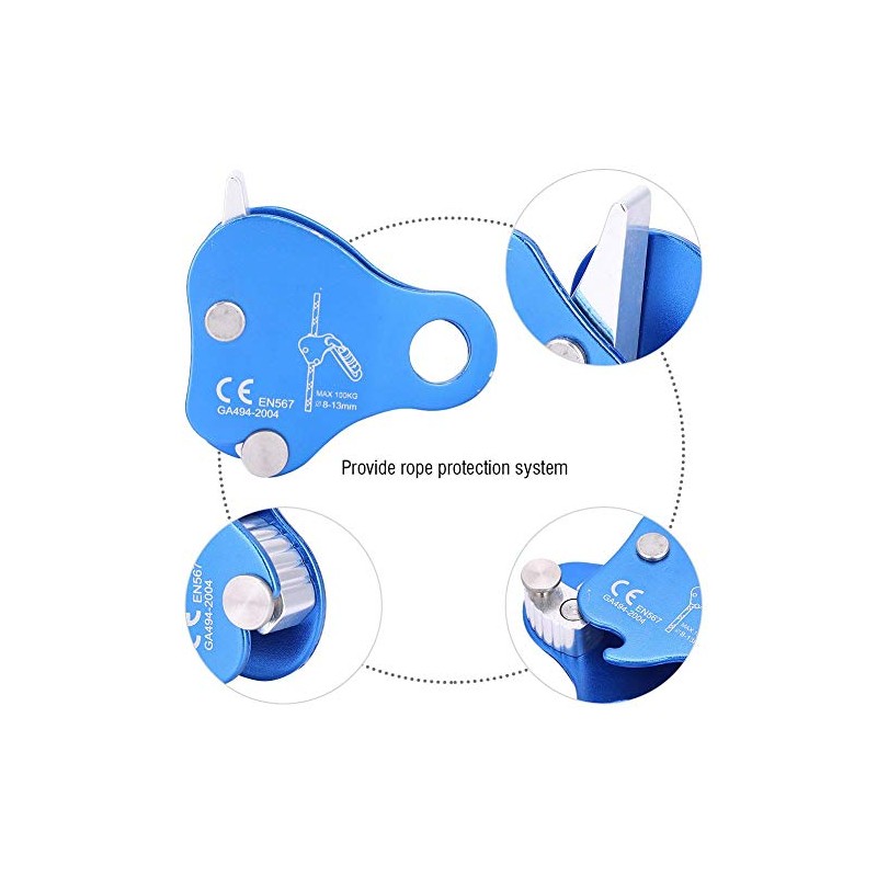 Rope Gripper, Climbing Safety Outdoor Climbing Mountaineering Rappelling Aluminium Rope