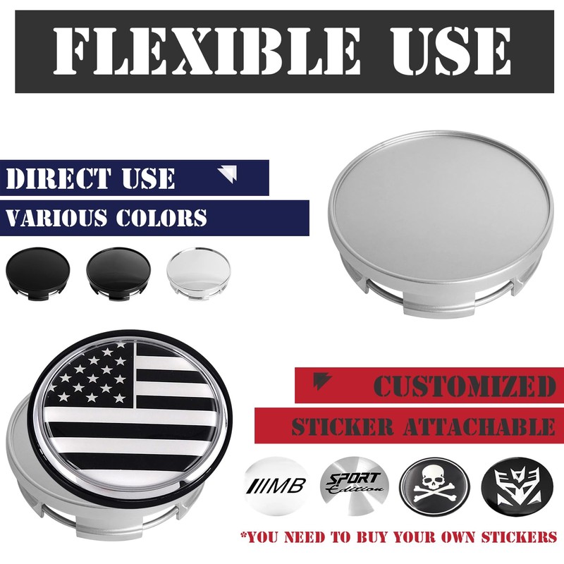 KitsPro 2.5Inch 63MM Wheel Center Caps for Dodge RAM 1500