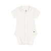 Petit Bateau Unisex Baby Short Sleeve Bodysuit with Collar, White, 18 months