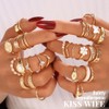KISS WIFE Gold Knuckle Rings Set for Women, Dainty Simple