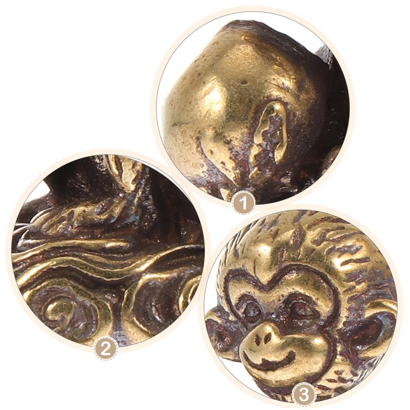 iplusmile 1Pc Mini Monkey Shape Copper Ornament Cute Desktop Decor
