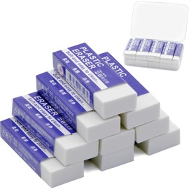 YEEKORO Block Eraser, Pack of 9 Erasers, Large Erasers with Storage Box for School Office Writing Drawing
