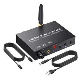 RETROGOO 192KHz Bluetooth DAC Converter Wireless Audio Transmitter Receiver Digital Optical Coaxial to Analog Adapter for TV