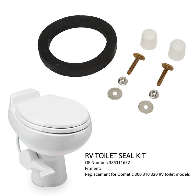RV Toilet Seal Kit 385311652 Reliable Flush Seal Mounting Hardware