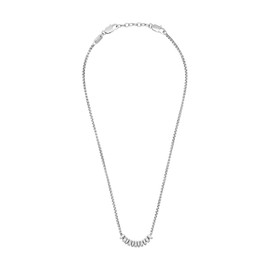 s.Oliver Necklace with Pendant Stainless Steel Men's Necklace, Leather, Silver, Cross, Comes in Jewellery Gift Box, Stainless Steel