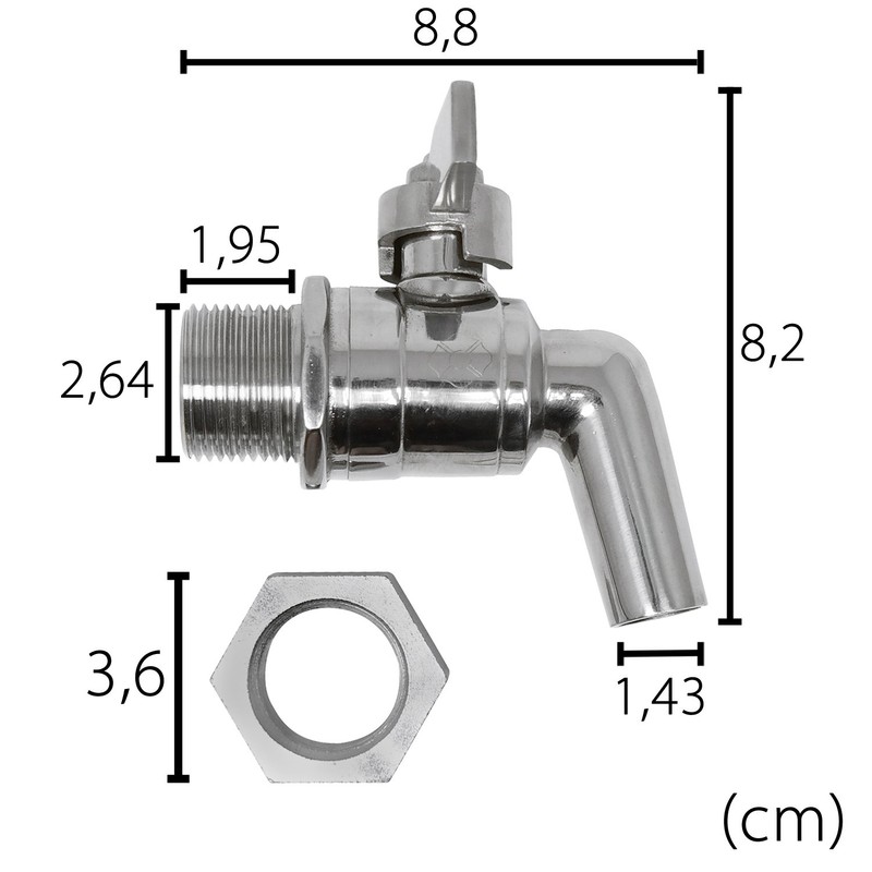 Bielmeier Stainless Steel Tap for Preserving Cookers, 3/4-Inch