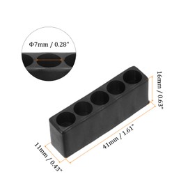 HARFINGTON 6pcs Plastic Hex Shank Screwdriver Bit Holder Organizer 5 Holes 1/4 Inch Plastic Drill Bits Storage Case for Any 1/4" Hex Shank Metal Driver Bits Use, Black