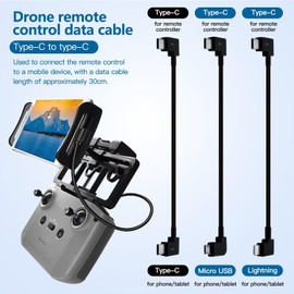 XSPANDER 2pcs USB C Remote Controller Cable Connect Phone Tablet Fit for DJI Avata Goggles 2/ Mini 3 Pro/Air 2S Remote Controller/FPV V2/Pocket 2/for Osmo Pocket (USB C to Type-C)