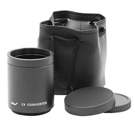 vhbw Teleconverter 2-way for T2, T-mount lenses for camera, SLR camera e.g. compatible with Canon, Nikon, Sony Alpha, etc.