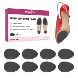 Non Slip Shoe Pads - Welnove 8 Pcs Self Adhesive Shoe Grips on Bottom of Shoes, Shoe Sole Protectors for High Heels, Stilettos, Anti Slip, Protect & Restore Pumps Soles, Noise Reduction for Heels