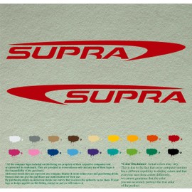 Pair of Supra Boats Decals Vinyl Stickers Boat Outboard Motor Lot of 2 (12", Red 031)