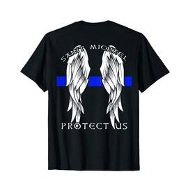 Saint Michael Protect Us Thin Blue Line Police Shirt