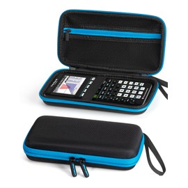 Carrying Case for Texas Instruments TI-84 Plus CE/TI-84 Plus/TI-Nspire CX II CAS/TI-Nspire CX II/Texas TI-83 Plus/Texas TI-89 Calculator, Mesh Bag for USB Cables, Charger Ruler and Pencil - Black