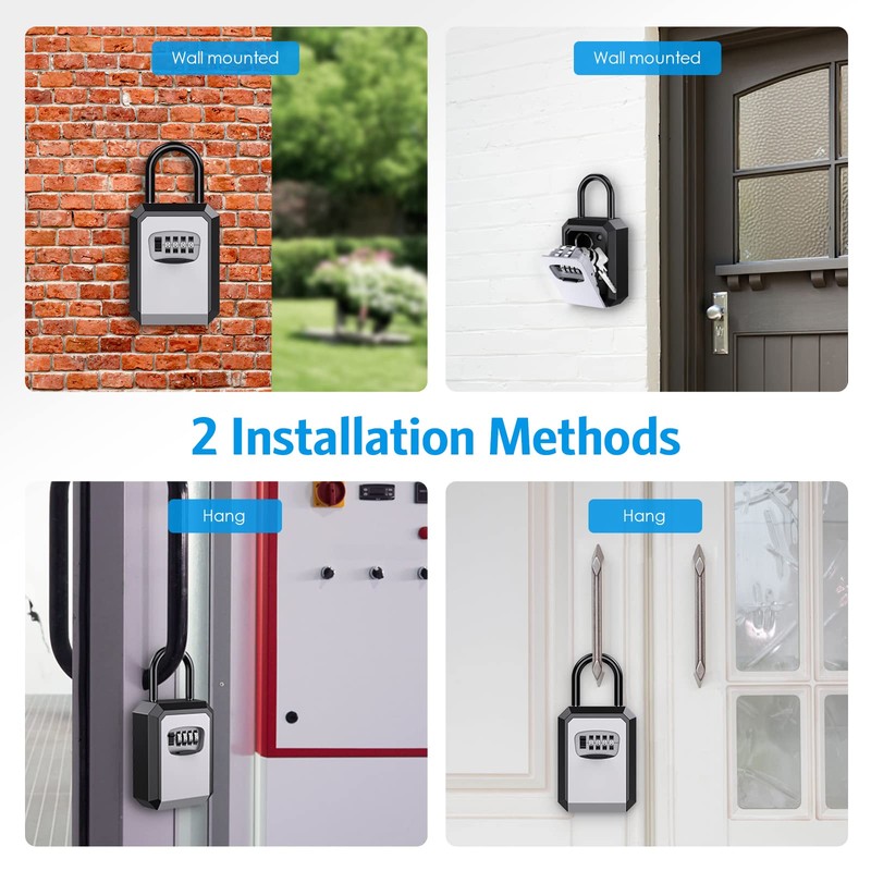 OQIMAX Key Lock Box Outside,Key Safe Lock Box for Outdoor