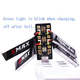 Blomiky 4 Pack 3.8V 450mAh Battery and 1 Charger Board for Emax Tinyhwak RC Quadcopter Drone/E- MAX Battery 4