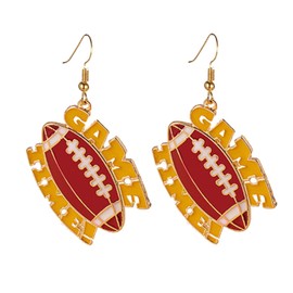 Game Day Earrings for Women Football Earrings Game Time Earrings Sports Earrings for Women Football Fan Team Jewelry (gold)