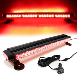 FOXCID 26'' 54 LED Emergency Strobe Rooftop Flashing Light Bar, Double Side Hazard Warning Beacon Safety Lights w/Magnetic for Tow Vehicles Firefighter Cars Trucks Traffic Security,Red