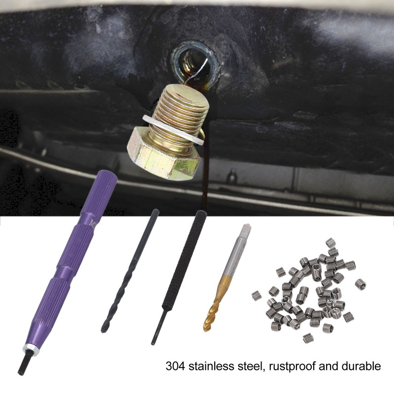 54 Pieces Metric Thread Repair Set M2.5x0.45x2D Stainless Steel Thread