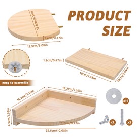 Fahibin 3Pcs Hamster Wooden Platform Perch Stand, Pet Platform Climbing Platform,Bird Platform Flat Wooden Stand for Parakeets Budgies Chinchilla Hamster Parrot