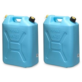Scepter 5 Gallon Military Style Water Can Container w/ Flexible Reversible Spout Dispenser Drinkware - Specification: 2 Pack
