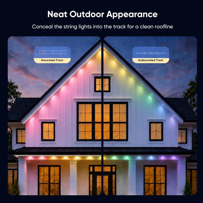 APPECK 13PCS Track Kit for Permanent Outdoor Lights C5111, 50ft,