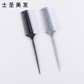 Barbershop Hair Comb & Dye Brush (Double-Sided, Soft) for Hair Care Free Size/Gray 20ea