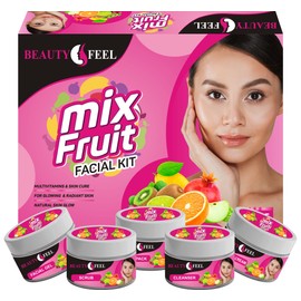 Professional Beauty Feel Vitamin Mix Fruit Facial Kit for Fairness (Set of 5) 275 G