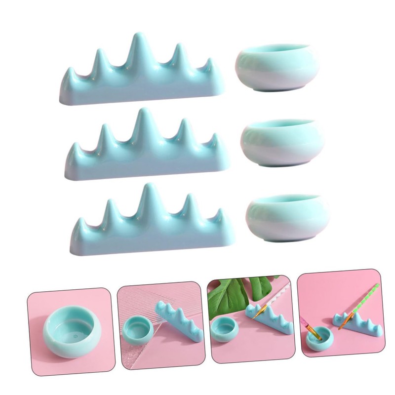 SAFIGLE 1Set Nail Brush Wash Cup with Nail Holders Durable