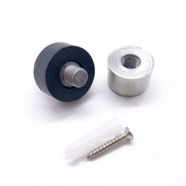 Door Stop Floor Mounted Concealed Fixing Dome Top Satin Stainless Steel 30mm Diameter (01)