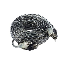 Scosche A12C4 12 Foot 2-Channel Oxygen Free Copper Twisted Car Stereo RCA Interconnect Audio Cables Black/Clear