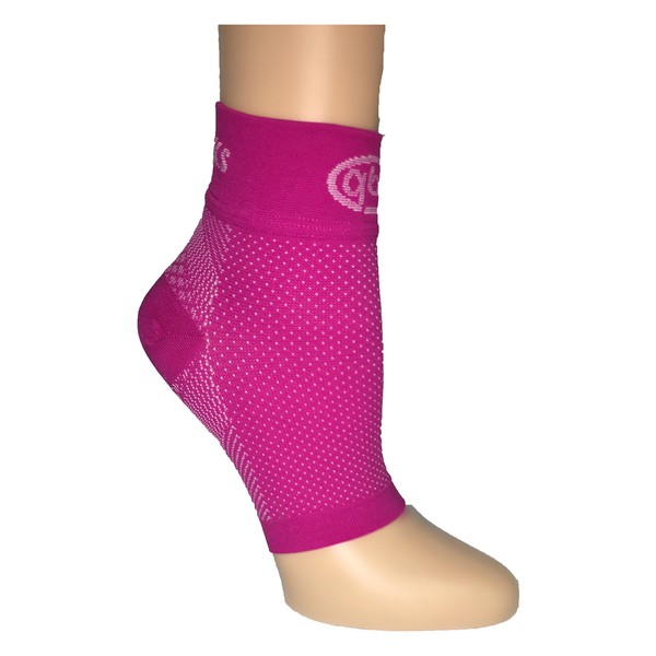  mmHg Compression Foot Sleeves for Men & Women (1 Pair) - Best Plantar Fasciitis Sleeve for Plantar Fasciitis Pain Relief, Heel Pain, Sports, Travel, and Everyday Use with Arch Support (Pink, Large)