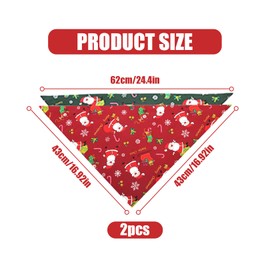 Pack of 2 Christmas Dog Bandanas, Christmas Costume Dog Bandana Dog Costume, Dog Christmas Costume Pet Bandanas, Christmas Dog Bandanas for Small Large Dog Scarf Decoration