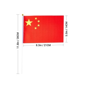 20 Pack Small China Flags on Stick Mini Handheld Chinese Flag for Parades, Independence Day and Patriotic Events 5x8 Inch Durable Weather-Resistant Flags with 12 Inch Sticks(China)